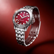 Second Hour Gin Clear Mk2 Ripple Watch with Red Dial #SEC-HOU-05