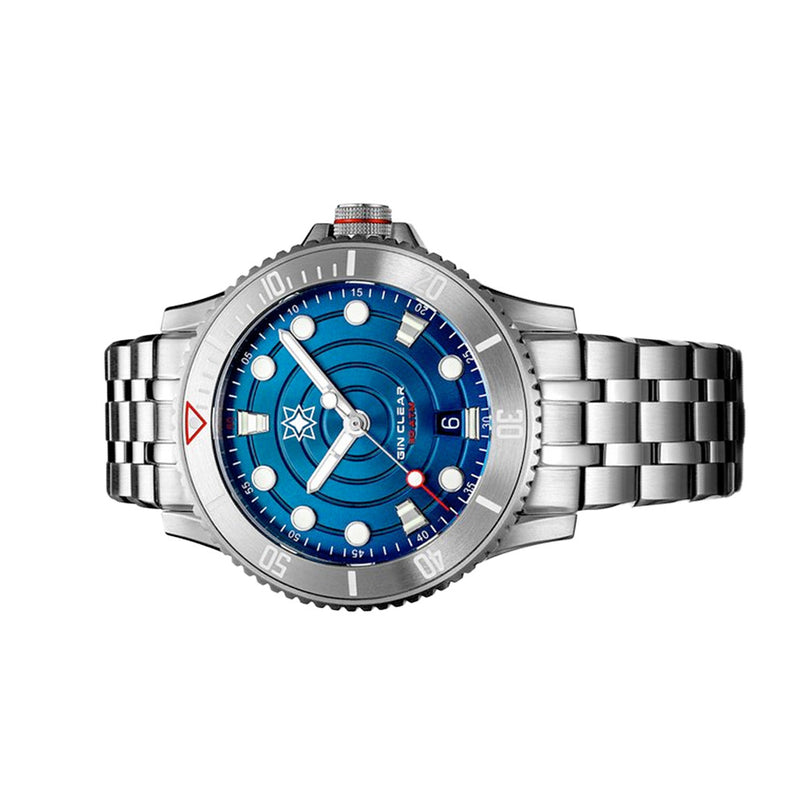 Second Hour Gin Clear Mk2 Ripple Watch with Blue Dial #SEC-HOU-06
