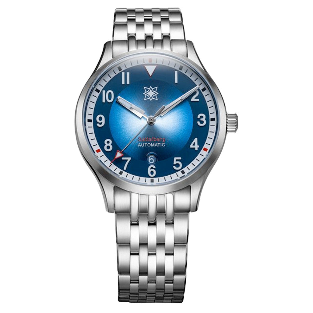 Second Hour Sattelberg Mk2 Watch with Blue Dial #SEC-HOU-07 — Long