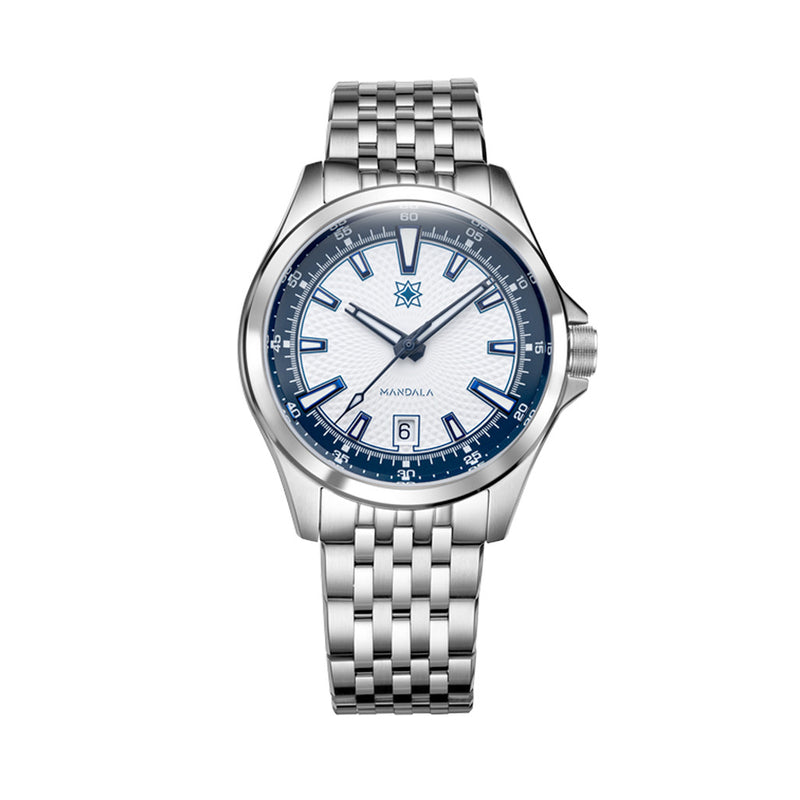 Second Hour Mandala Mk3 Watch with White & Blue Dial #SEC-HOU-10