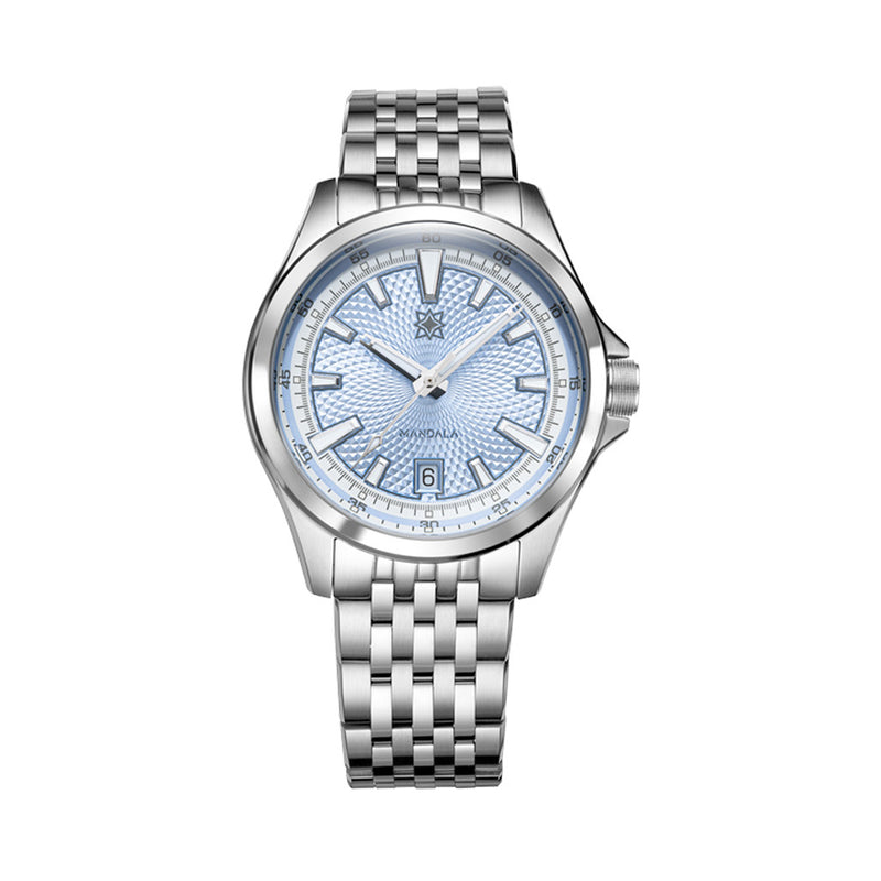Second Hour Mandala Mk3 Watch with Silver Blue Dial #SEC-HOU-11