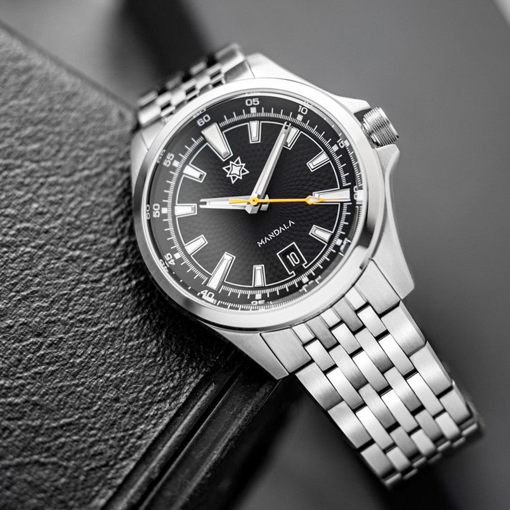 Second Hour Mandala Mk3 Watch with Black Dial #SEC-HOU-13 — Long