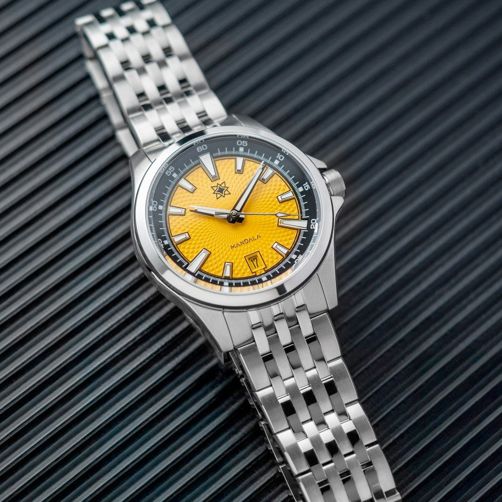 Sunny Dayマーブル38 Second Hour Mandala Mk3 Watch with Bumblebee Dial #SEC-HOU-15