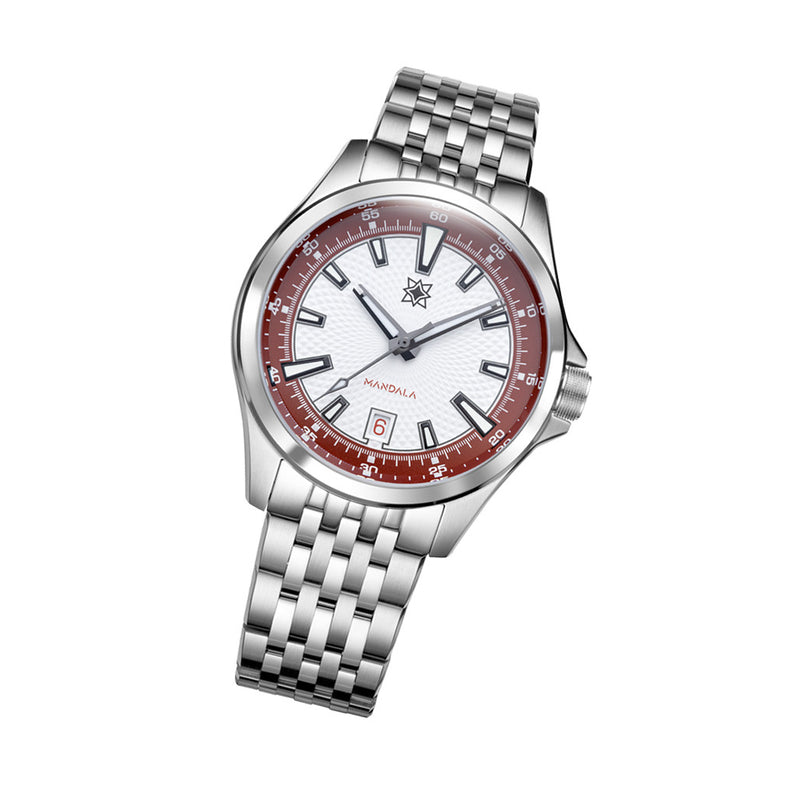 Second Hour Mandala Mk3 Watch with White and Red Dial #SEC-HOU-16