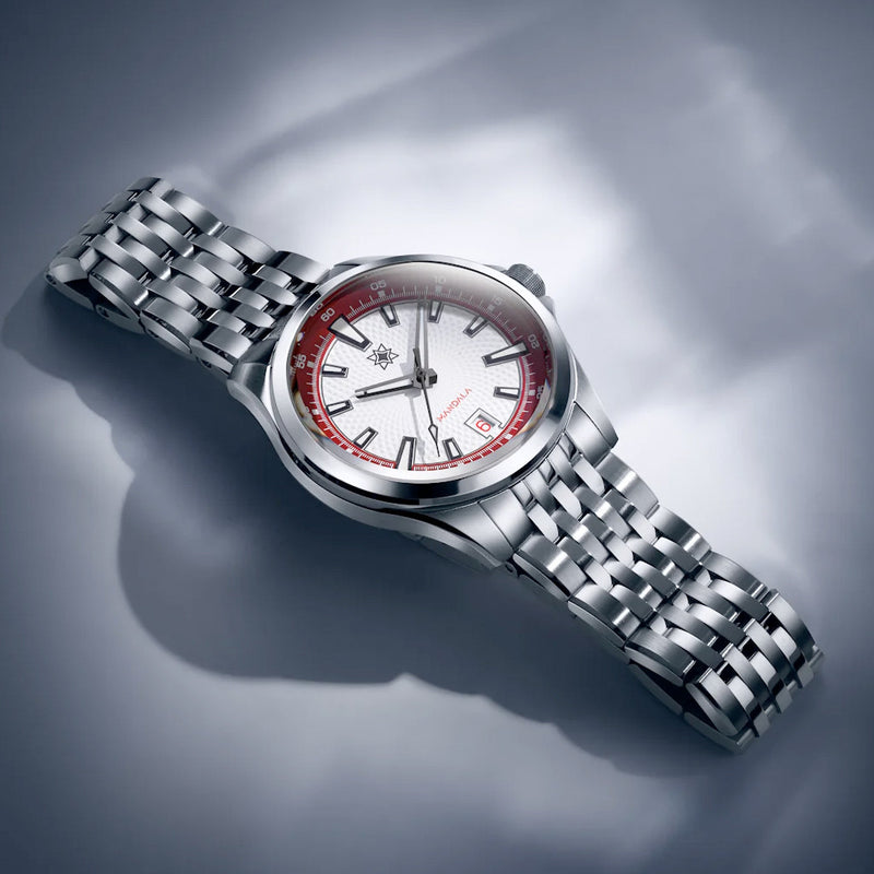 Second Hour Mandala Mk3 Watch with White and Red Dial #SEC-HOU-16