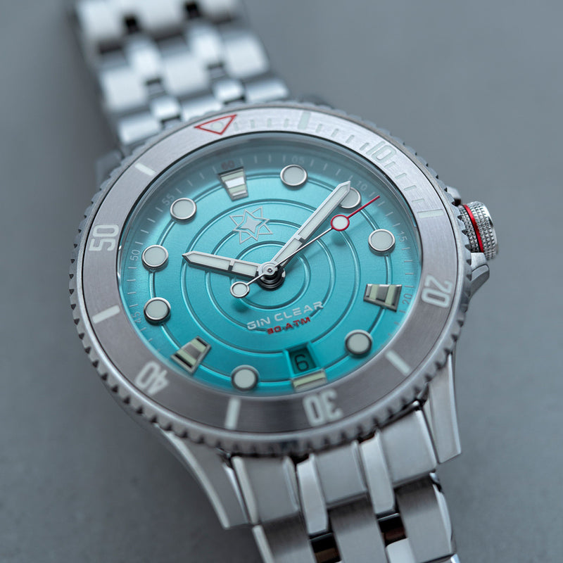 Second Hour Gin Clear Mk2 Watch with Pale Aqua Dial #SEC-HOU-17