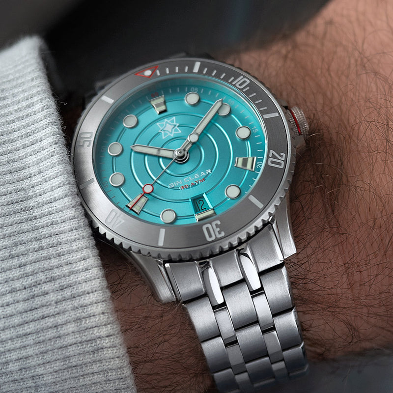 Second Hour Gin Clear Mk2 Watch with Pale Aqua Dial #SEC-HOU-17