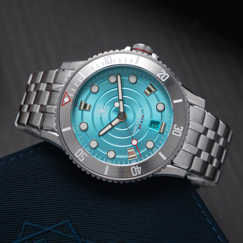 Second Hour Gin Clear Mk2 Watch with Pale Aqua Dial #SEC-HOU-17