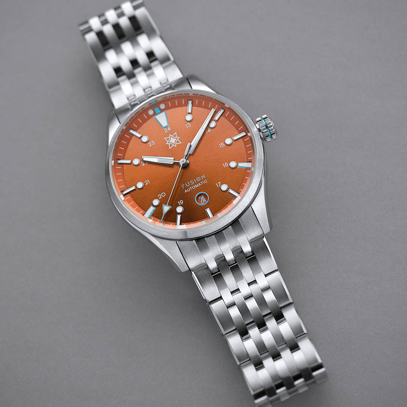 Second Hour Fusion Mk1 Watch with Orange Dial #SEC-HOU-18