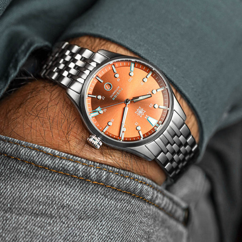 Second Hour Fusion Mk1 Watch with Orange Dial #SEC-HOU-18
