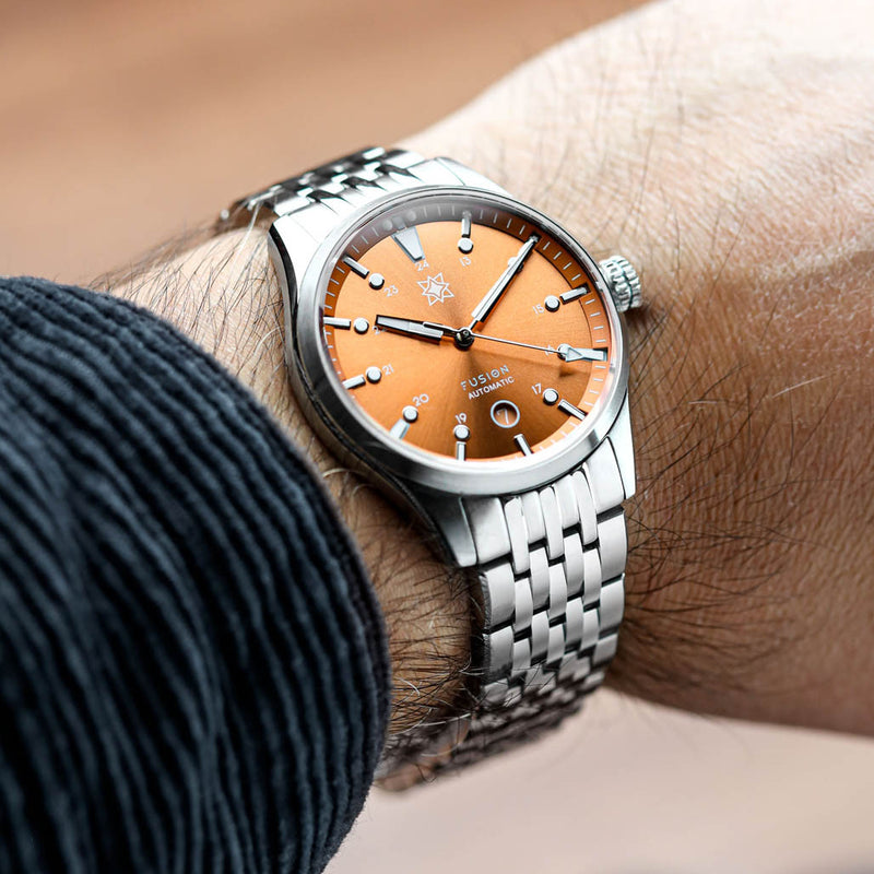 Second Hour Fusion Mk1 Watch with Orange Dial #SEC-HOU-18