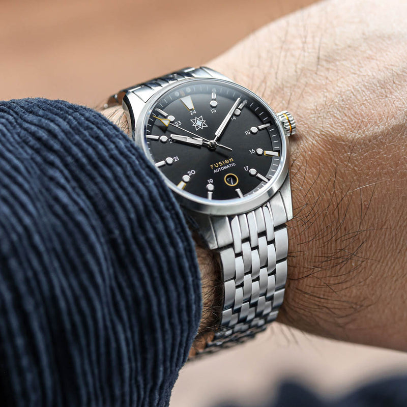 Second Hour Fusion Mk1 Watch with Black Dial #SEC-HOU-19