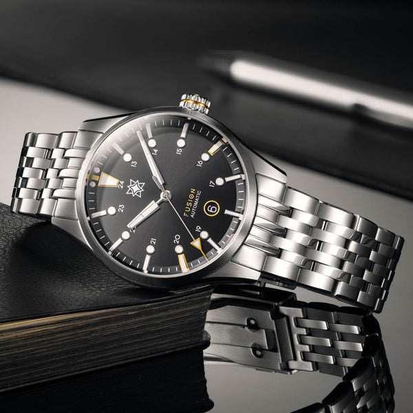 Second Hour Fusion Mk1 Watch with Black Dial #SEC-HOU-19
