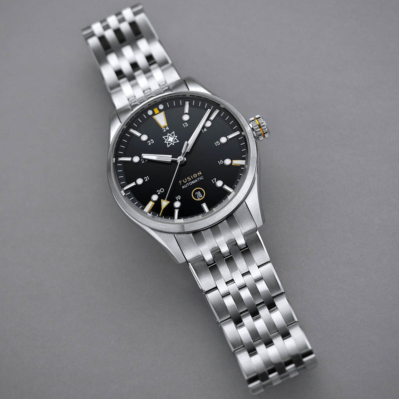 Second Hour Fusion Mk1 Watch with Black Dial #SEC-HOU-19