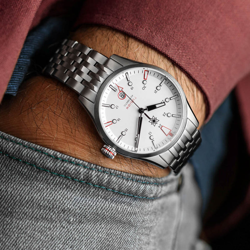 Second Hour Fusion Mk1 Watch with White Dial #SEC-HOU-20