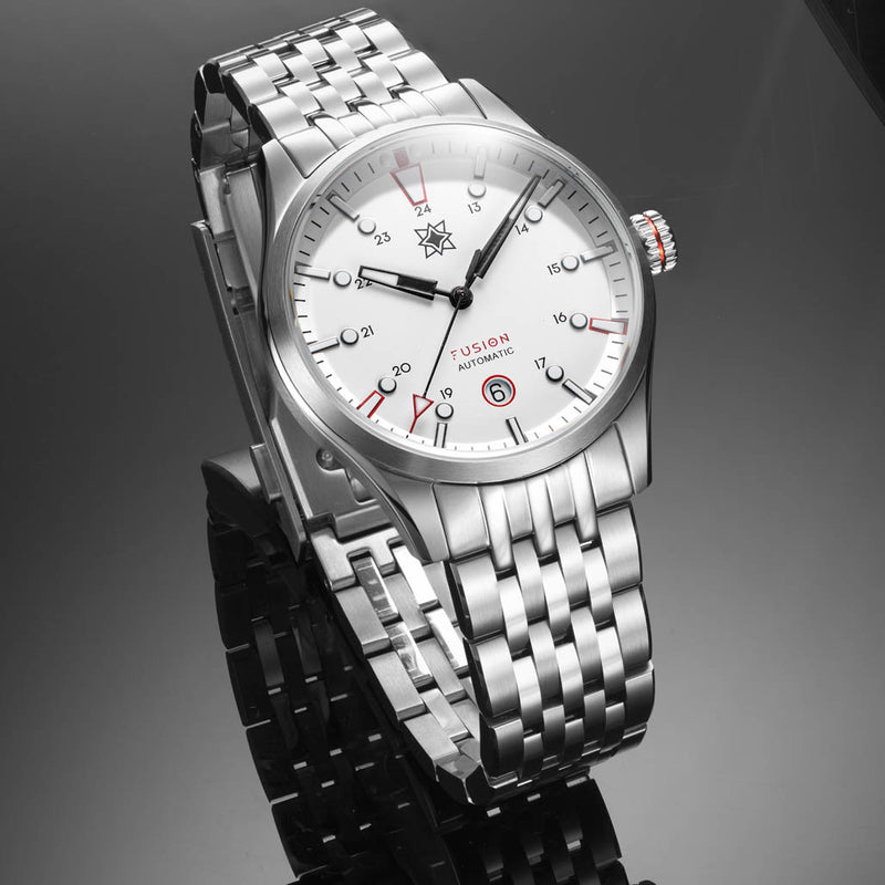 Second Hour Fusion Mk1 Watch with White Dial #SEC-HOU-20