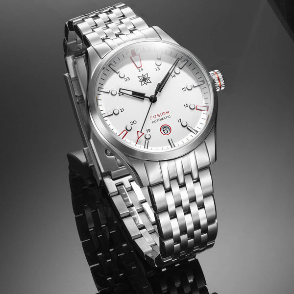 Second Hour Fusion Mk1 Watch with White Dial #SEC-HOU-20