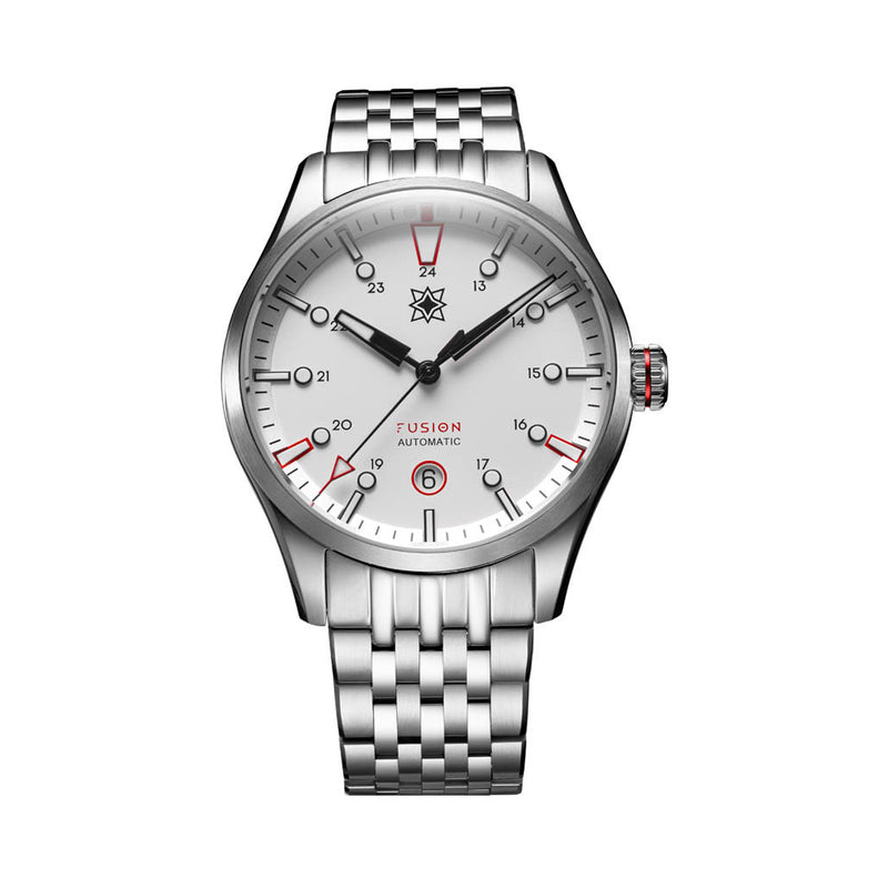 Second Hour Fusion Mk1 Watch with White Dial #SEC-HOU-20