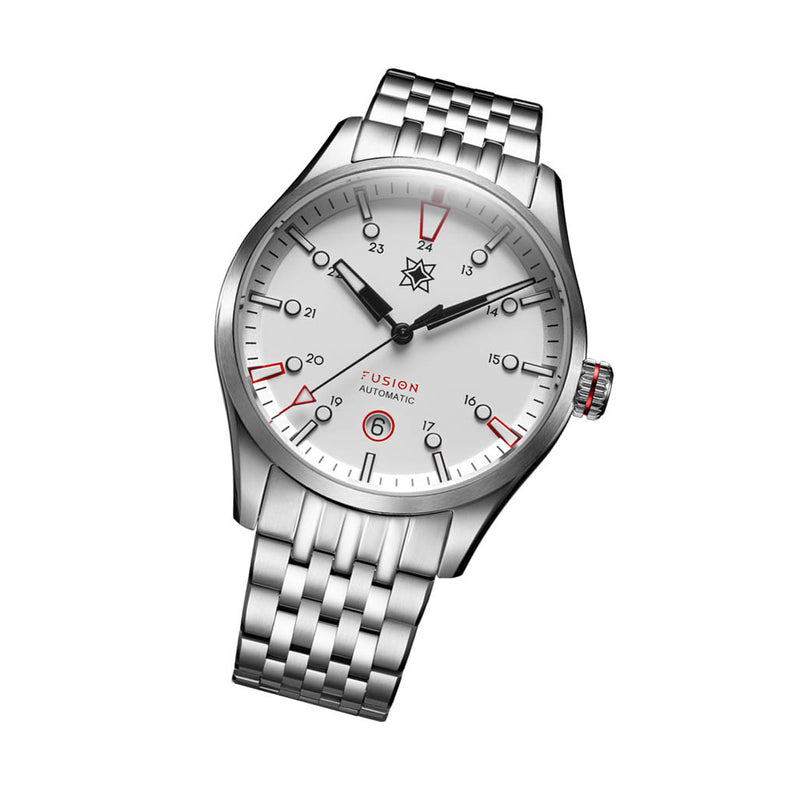 Second Hour Fusion Mk1 Watch with White Dial #SEC-HOU-20