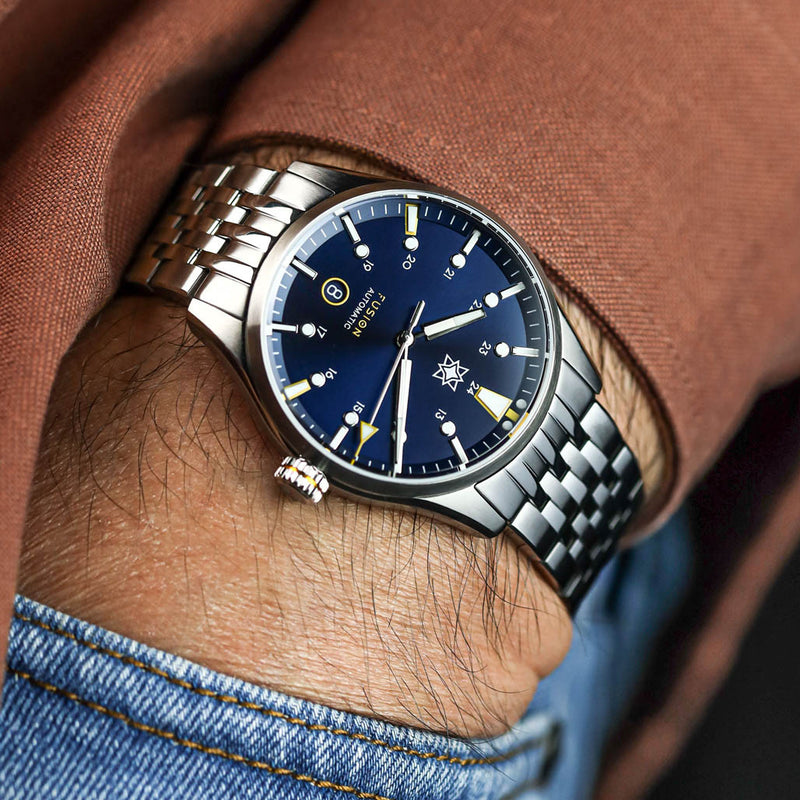 Second Hour Fusion Mk1 Watch with Navy Dial #SEC-HOU-21