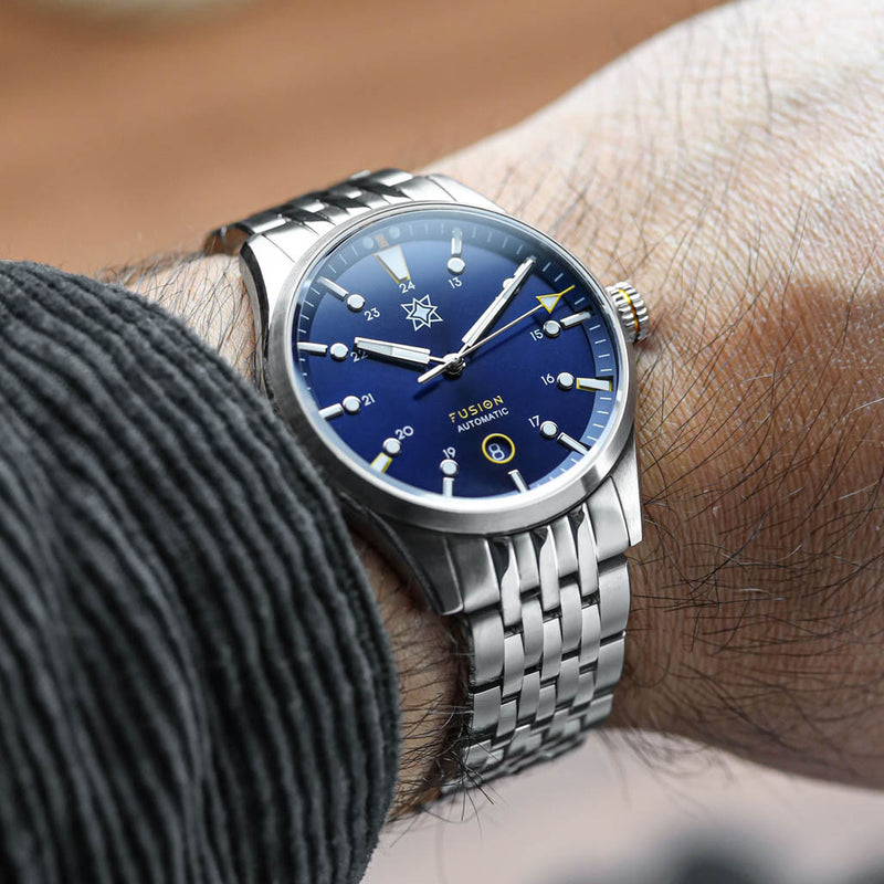 Second Hour Fusion Mk1 Watch with Navy Dial #SEC-HOU-21