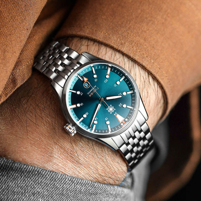 Second Hour Fusion Mk1 Watch with Petrol Dial #SEC-HOU-22