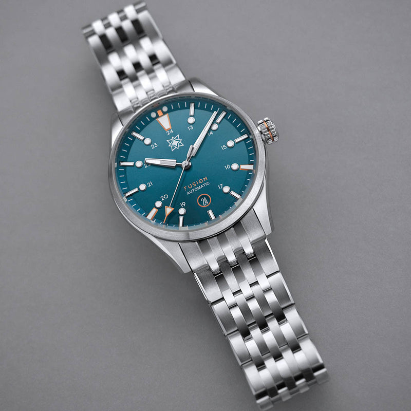 Second Hour Fusion Mk1 Watch with Petrol Dial #SEC-HOU-22