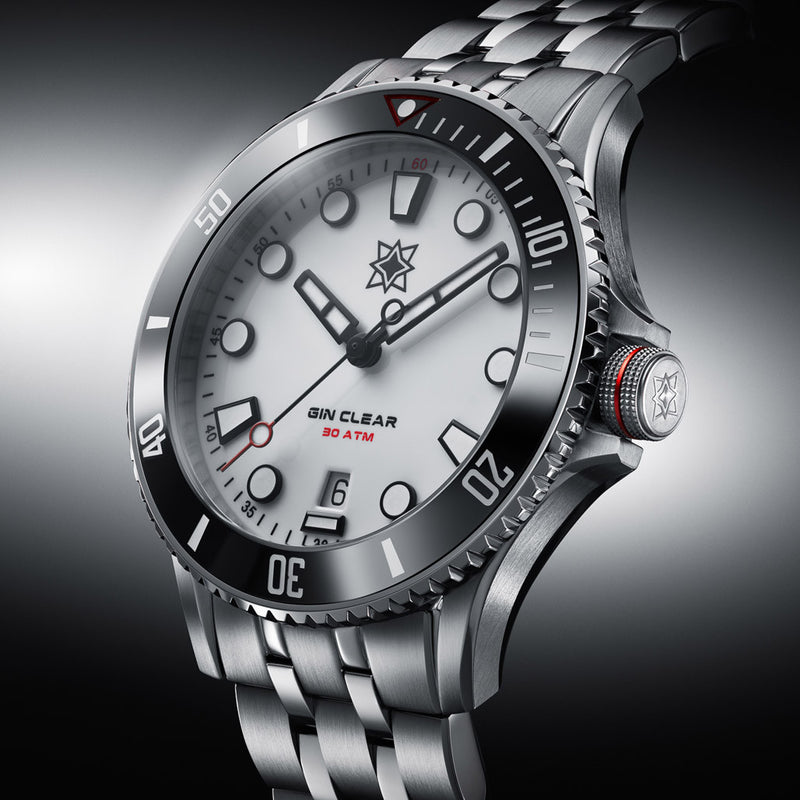 Second Hour Gin Clear Mk3 Watch with White Dial #SEC-HOU-23