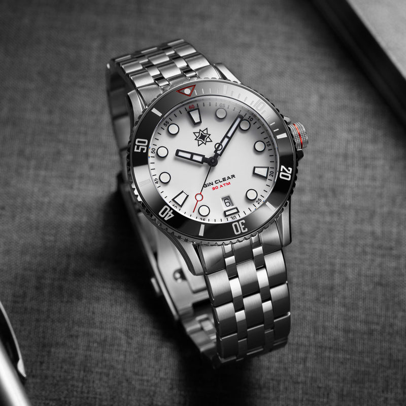 Second Hour Gin Clear Mk3 Watch with White Dial #SEC-HOU-23