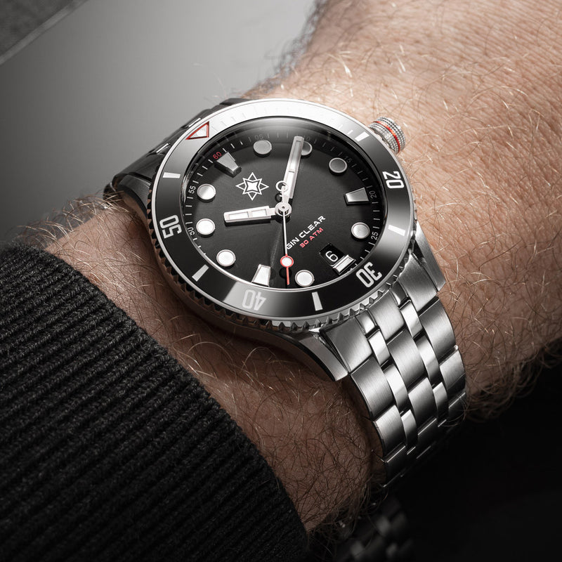 Second Hour Gin Clear Mk3 Watch with Black Dial #SEC-HOU-24