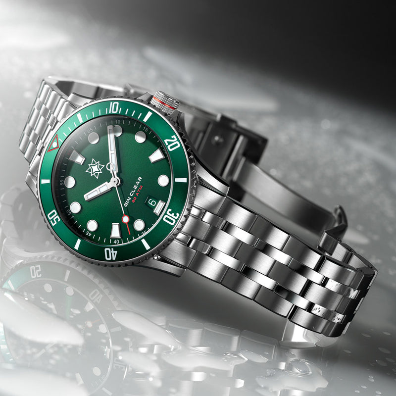 Second Hour Gin Clear Mk3 Watch with Green Dial #SEC-HOU-25