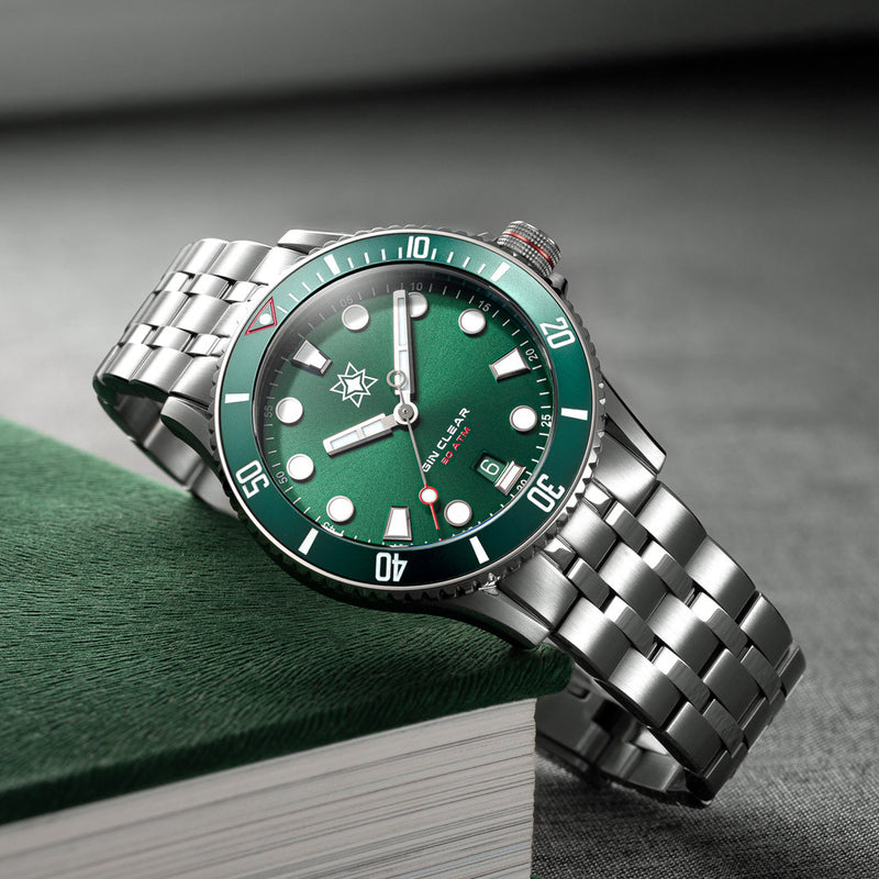 Second Hour Gin Clear Mk3 Watch with Green Dial #SEC-HOU-25