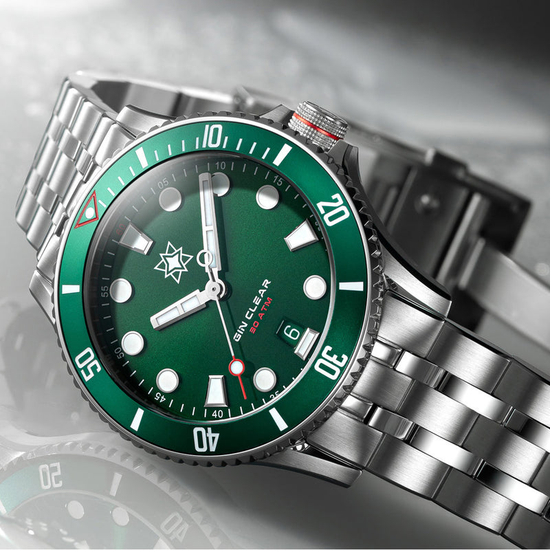 Second Hour Gin Clear Mk3 Watch with Green Dial #SEC-HOU-25