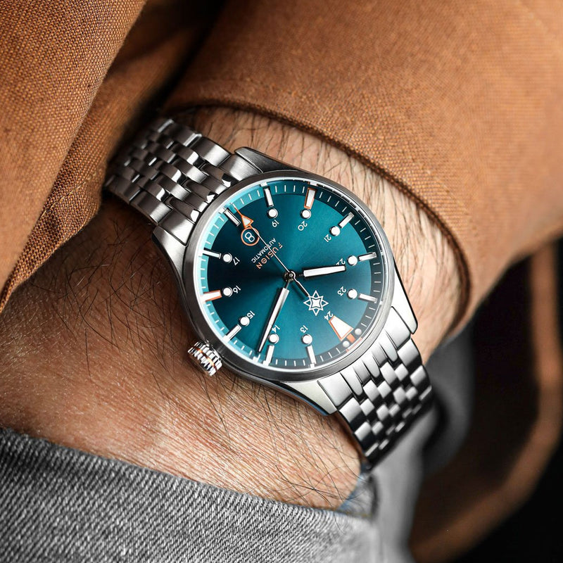 Second Hour Fusion Mk1 Watch with Denim Fire Dial #SEC-HOU-27
