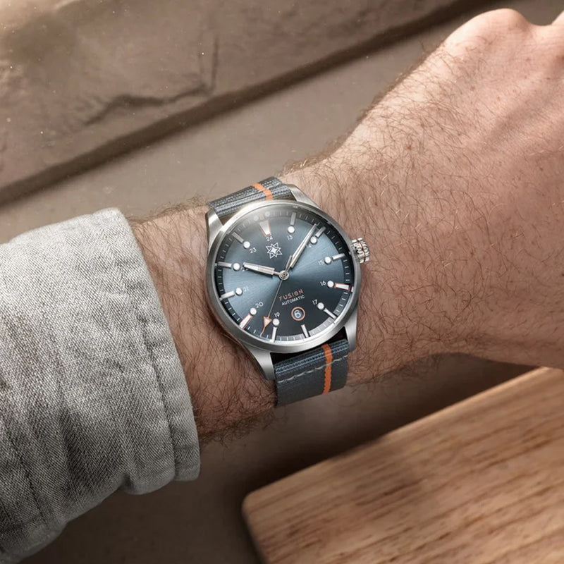 Second Hour Fusion Mk1 Watch with Denim Fire Dial #SEC-HOU-27