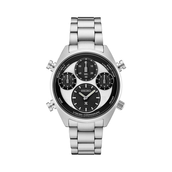 Seiko Prospex Speedtimer Solar 1/100 second Chronograph with White Dial #SFJ001