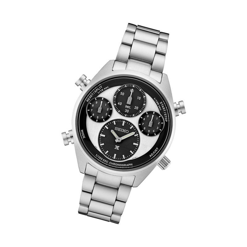 Seiko Prospex Speedtimer Solar 1/100 second Chronograph with White Dial #SFJ001