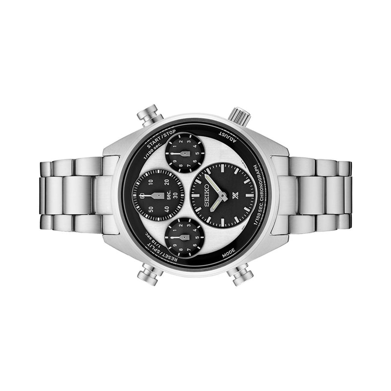 Seiko Prospex Speedtimer Solar 1/100 second Chronograph with White Dial #SFJ001