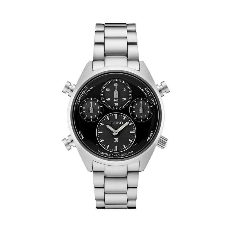 Seiko Prospex Speedtimer Solar 1/100 second Chronograph with Black Dial #SFJ003