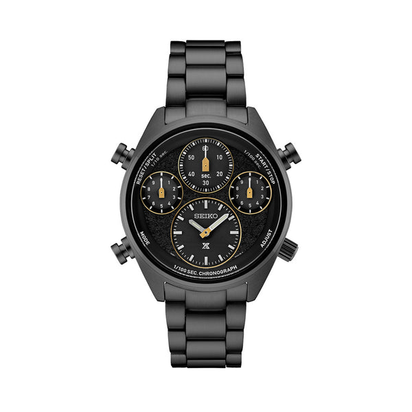 Seiko Prospex Speedtimer Solar 1/100 second PVD Ltd Ed Chronograph #SFJ007