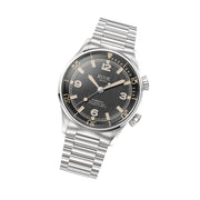 KUOE Sombrero 90-011 Black Linen Textured Dial Watch #SM90011-BK-FLAT