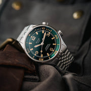KUOE Sombrero 90-011 Green Linen Textured Dial Watch #SM90011-GR-JUB