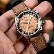 KUOE Sombrero 90-011 Salmon Linen Textured Dial Watch #SM90011-SAL-JUB