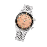 KUOE Sombrero 90-011 Salmon Linen Textured Dial Watch #SM90011-SAL-JUB