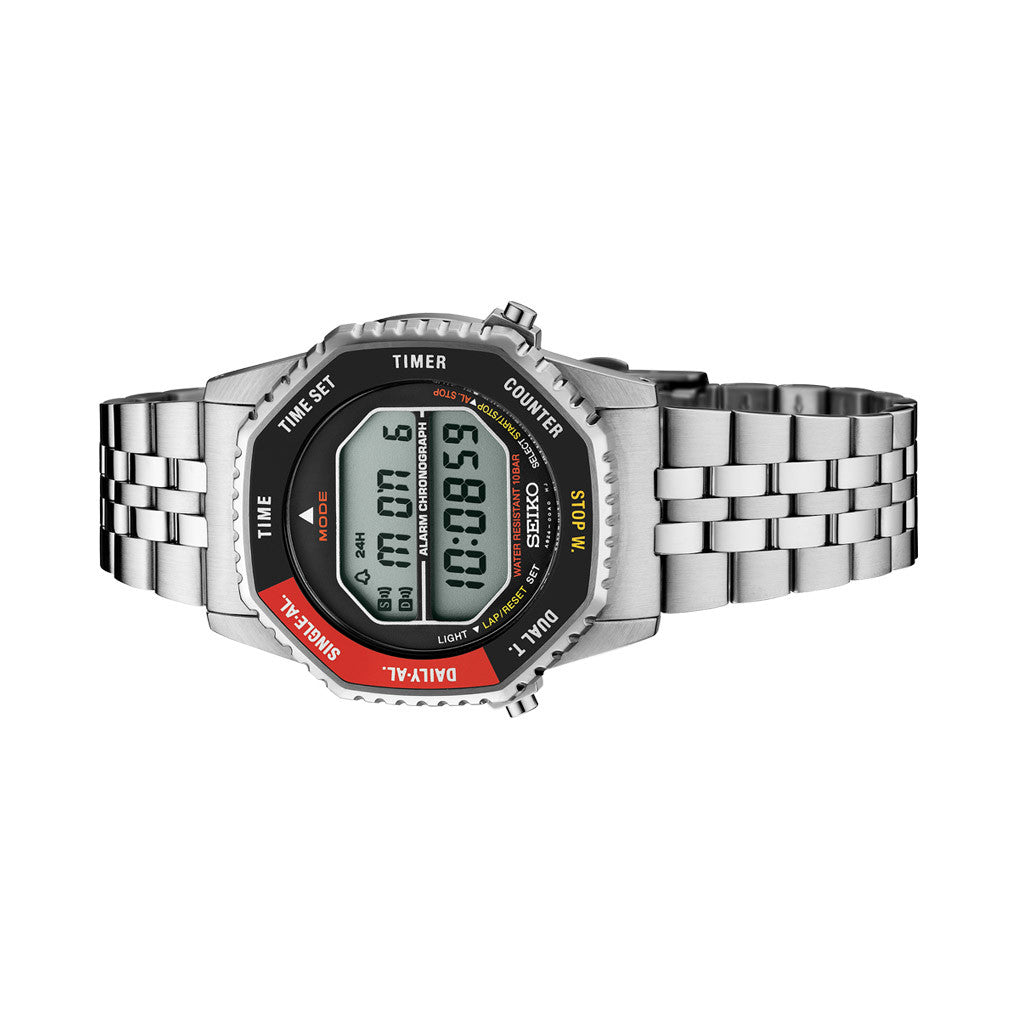 Seiko Rotocall Retro Digital Watch with Red Accents #SMGG19 — Long