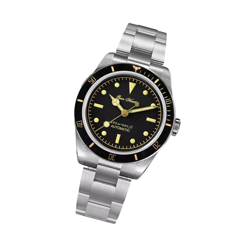 San Martin Automatic Watch with Black and Gilt Dial #SN004-A