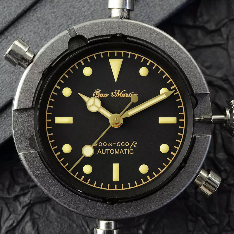 San Martin Automatic Watch with Black and Gilt Dial #SN004-A