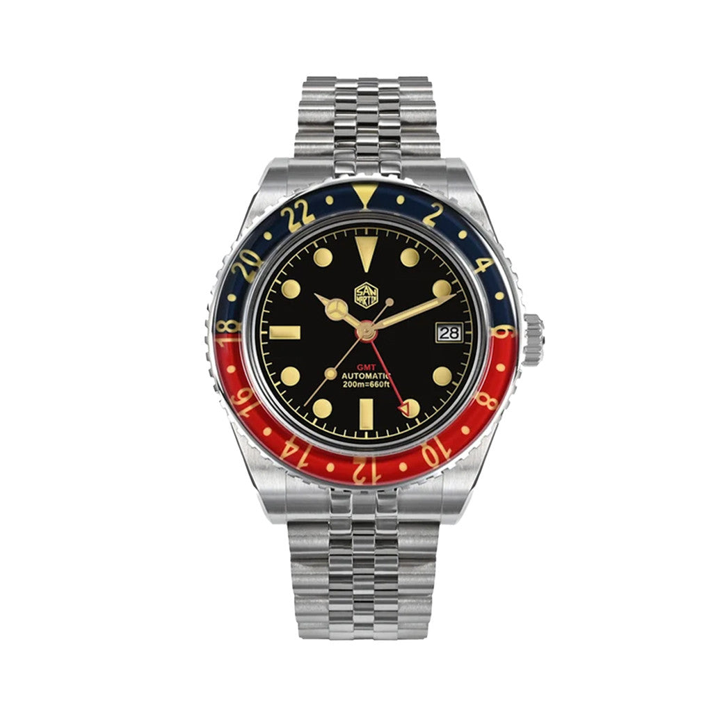 San Martin Automatic GMT Dive Watch with Pepsi Bezel #SN005-A