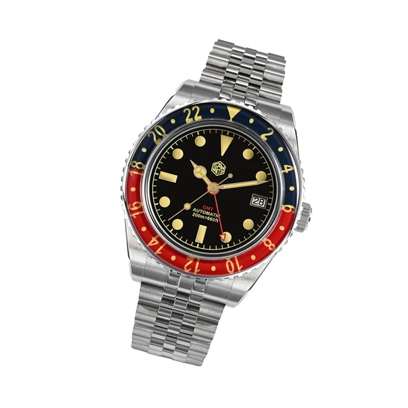 San Martin Automatic GMT Dive Watch with Pepsi Bezel #SN005-A