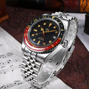 San Martin Automatic GMT Watch with Black Vintage Dial #SN005-B